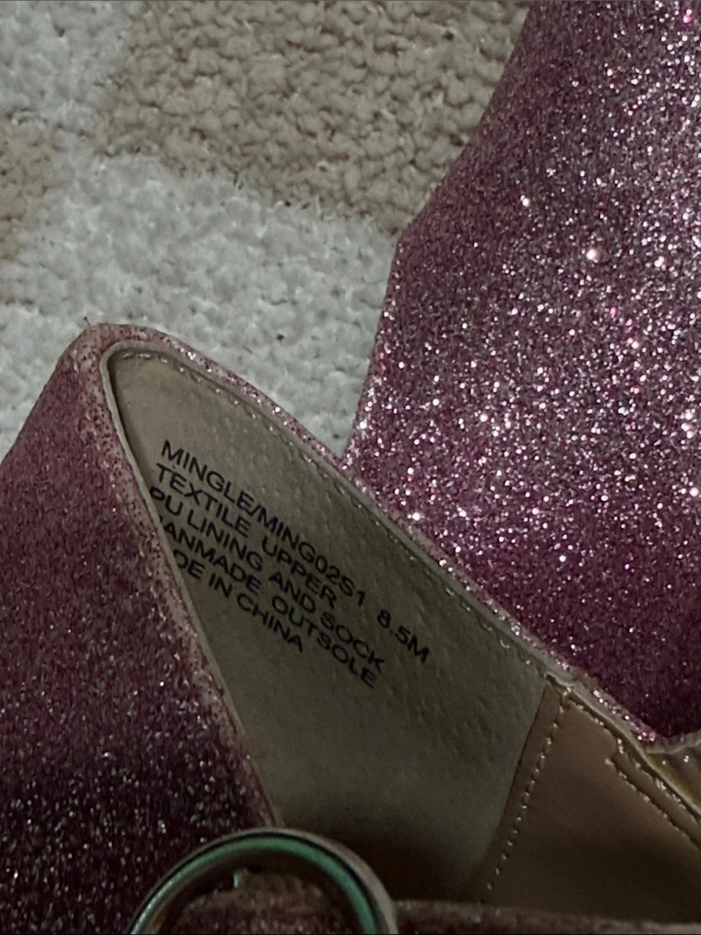 Steve Madden Glitter Platform Mary Jane Heels in Rose Pink